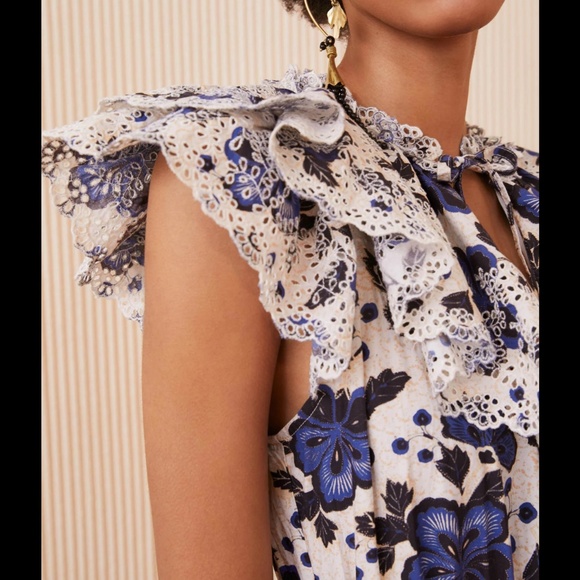 Ulla Johnson Lora Top in Lapis Sz 12 - Picture 2 of 3